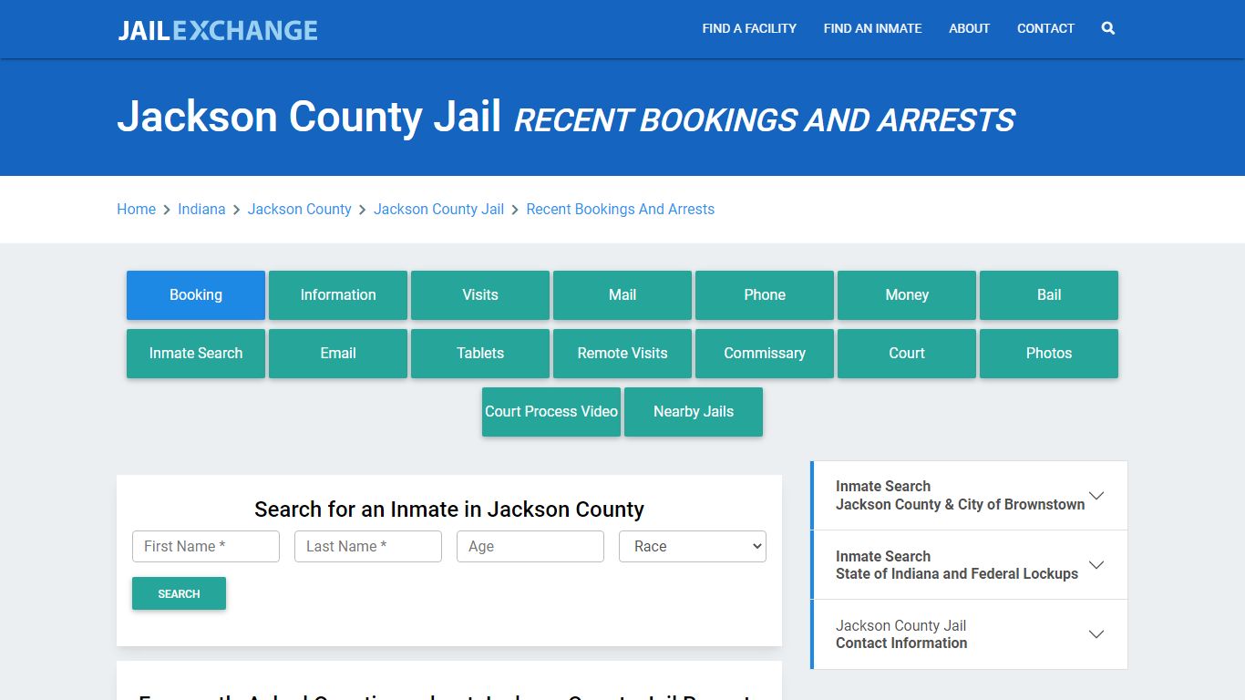 Jackson County Jail Recent Bookings And Arrests - Jail Exchange