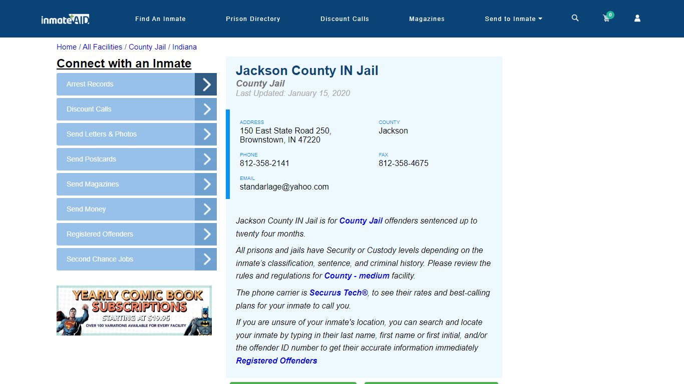 Jackson County IN Jail - Inmate Locator